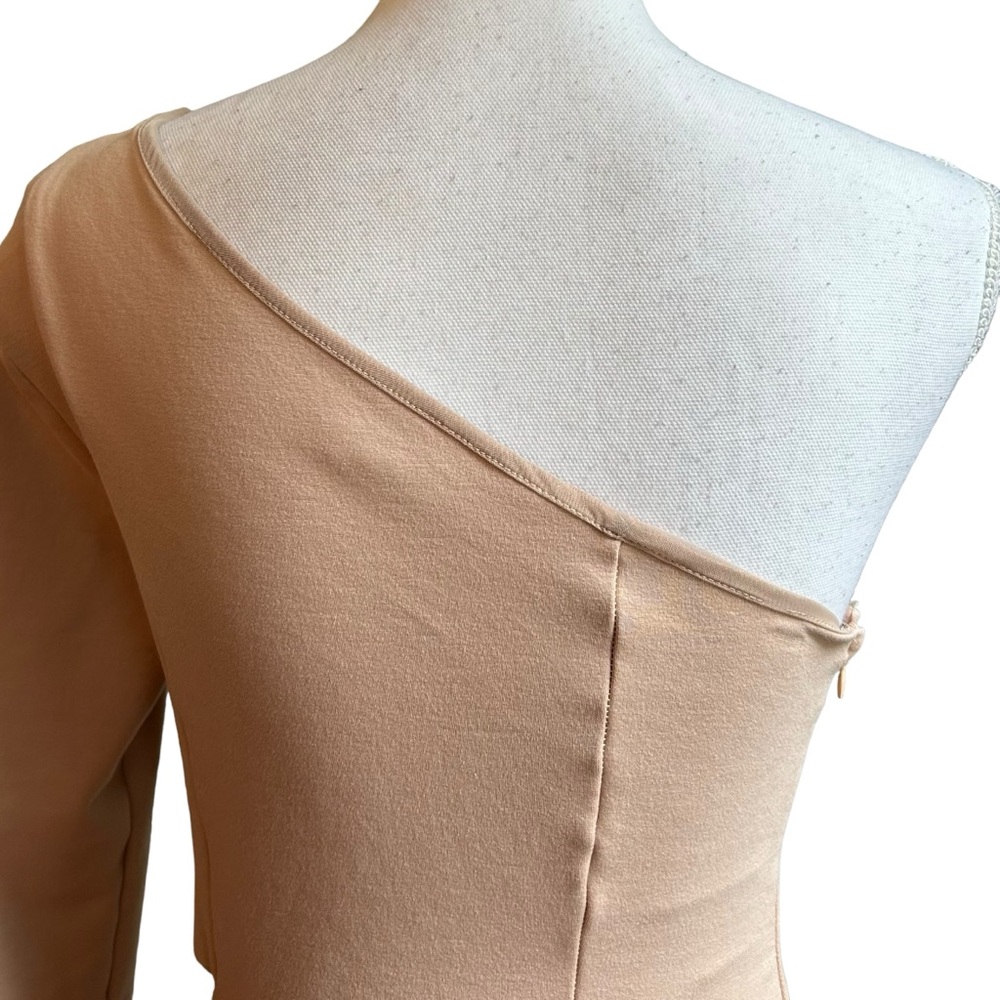 NBD Jackie Mini One Shoulder Cut Out Side Dress Woman SZ Small in Taupe - Picture 8 of 11